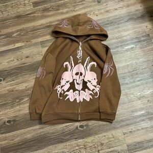Brown Y2k Zip Up